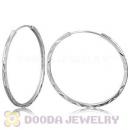 Dia 45mm Sterling Silver Hoop Earrings European Beads Compatible