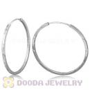 Dia 45mm Sterling Silver Hoop Earrings European Beads Compatible