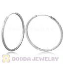 Dia 45mm Sterling Silver Hoop Earrings European Beads Compatible