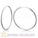 Dia 45mm Sterling Silver Hoop Earrings European Beads Compatible