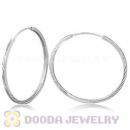 Dia 45mm Sterling Silver Hoop Earrings European Beads Compatible