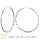 Dia 45mm Sterling Silver Hoop Earrings European Beads Compatible