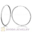 Dia 45mm Sterling Silver Hoop Earrings European Beads Compatible