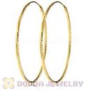 45mm Gold Plated Silver Hoop Earrings European Beads Compatible