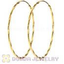 45mm Gold Plated Silver Hoop Earrings European Beads Compatible
