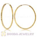 45mm Gold Plated Silver Hoop Earrings European Beads Compatible