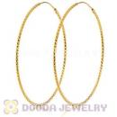 55mm Gold Plated Silver Hoop Earrings European Beads Compatible