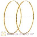 55mm Gold Plated Silver Hoop Earrings European Beads Compatible