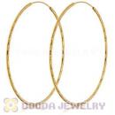 55mm Gold Plated Silver Hoop Earrings European Beads Compatible