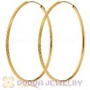 55mm Gold Plated Silver Hoop Earrings European Beads Compatible
