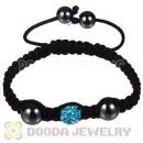 Wholesale Special Price Handmade Pave Cyan Crystal Macrame Bracelets