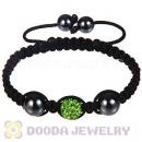 Wholesale Special Price Handmade Pave Green Crystal Macrame Bracelets