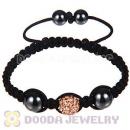 Wholesale Special Price Handmade Pave Rose Crystal Macrame Bracelets