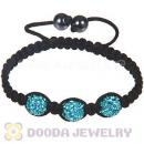 Wholesale Special Price Handmade Pave Cyan Crystal Macrame Bracelets