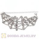 Silver Plated Crystal Alloy Bracelet Chain With Lobster Clasp Wholesale