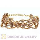 Gold Plated Crystal Alloy Bracelet Chain With Lobster Clasp Wholesale