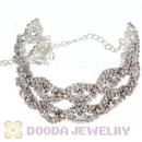 Silver Plated Crystal Alloy Bracelet Chain With Lobster Clasp Wholesale