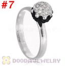 8mm Czech Crystal Ball 925 Sterling Silver Rings Wholesale