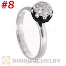 8mm Czech Crystal Ball 925 Sterling Silver Rings Wholesale