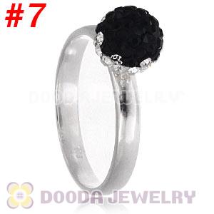 8mm Czech Crystal Ball 925 Sterling Silver Rings Wholesale