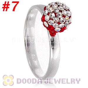 8mm Czech Crystal Ball 925 Sterling Silver Rings Wholesale