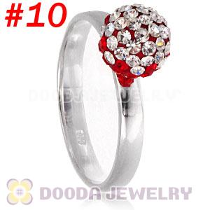 8mm Czech Crystal Ball 925 Sterling Silver Rings Wholesale