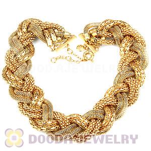 Fashion Gold Plated Chunky Braided Snake Chain Necklace Wholesale