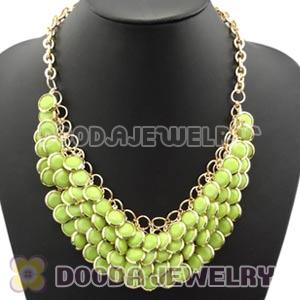 Olivine Chunky Multi Layers Bubble Bib Statement Necklace Wholesale