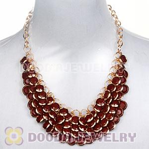 Coffee Chunky Multi Layers Bubble Bib Statement Necklace Wholesale