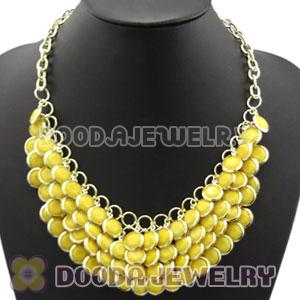 Yellow Chunky Multi Layers Bubble Bib Statement Necklace Wholesale