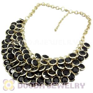 Black Chunky Multi Layers Bubble Bib Statement Necklace Wholesale