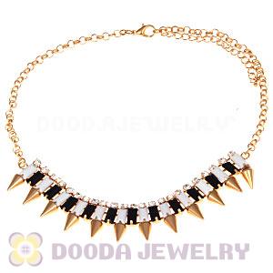 Resin Rhinestone Nail Chunky Choker Collar Necklaces Wholesale