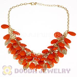 Gold Leaves Chunky Multi Layers Bubble Bib Statement Necklace Wholesale
