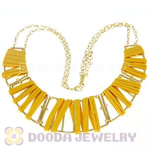 Gold Chains Leather Choker Bib Collar Necklace Wholesale