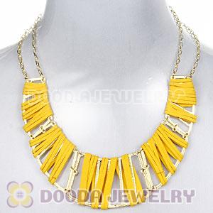 Gold Chains Leather Choker Bib Collar Necklace Wholesale