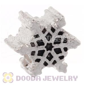 Silver Plated European Christmas Snowflakes Charm Beads Wholesale