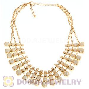 Gold Chain Multilayer Resin Diamond Chunky Choker Collar Necklace Wholesale