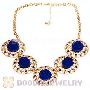 Fashion Crystal Rose Flower Choker Collar Necklace Wholesale