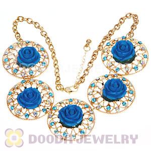 Fashion Crystal Rose Flower Choker Collar Necklace Wholesale