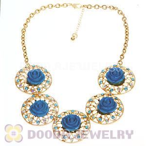 Fashion Crystal Rose Flower Choker Collar Necklace Wholesale