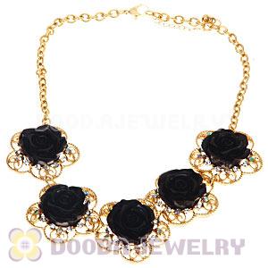 Fashion Crystal Rose Flower Choker Collar Necklace Wholesale