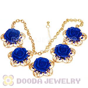 Fashion Crystal Rose Flower Choker Collar Necklace Wholesale