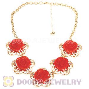 Fashion Crystal Rose Flower Choker Collar Necklace Wholesale