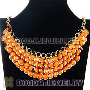 Orange Chunky Multi Layers Bubble Bib Statement Necklace Wholesale