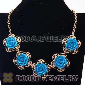 Fashion Crystal Rose Flower Choker Collar Necklace Wholesale