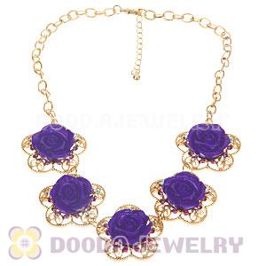 Fashion Crystal Rose Flower Choker Collar Necklace Wholesale