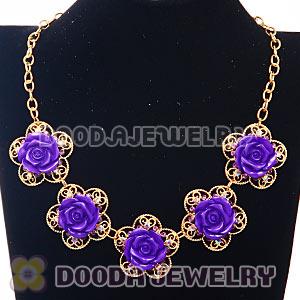 Fashion Crystal Rose Flower Choker Collar Necklace Wholesale