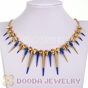 Gothic Punk Rock Jewelry Skull Head Enamel Rivet Spike Choker Necklace