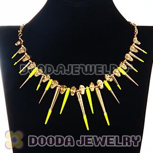 Gothic Punk Rock Jewelry Skull Head Enamel Rivet Spike Choker Necklace