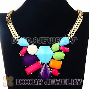 Chunky Chain Candy Resin Geometry Choker Bib Necklace Wholesale